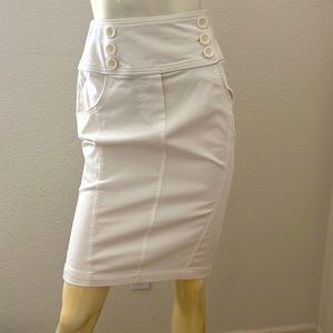 YANK - High Rise White Midi Skirt (Size 5/6)